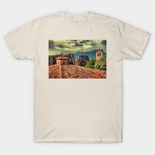 Greece. Meteora. The roofs of The Holy Monastery of Varlaam. T-Shirt